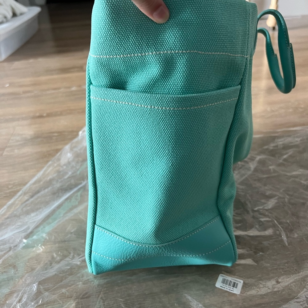 NWOT Tiffany Canvas Tote Bag w/ Leather Trim - Picture 10 of 11